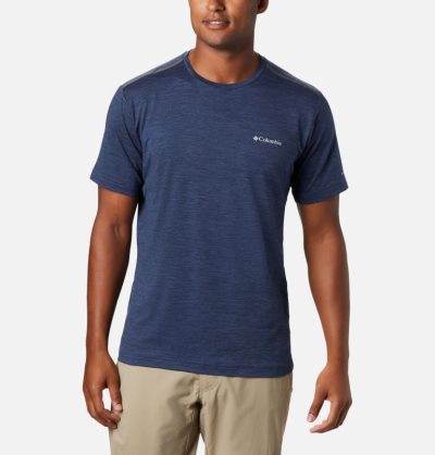 Camisetas Columbia Tech Trilha™ Crew Neck Shirt Masculino Azul Marinho Portugal | 194398-TJP2