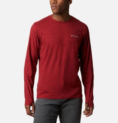 Camisetas Columbia Tech Trilha™ Long Sleeve Crew II Shirt Masculino Vermelhas Portugal | 120863-Z5LS