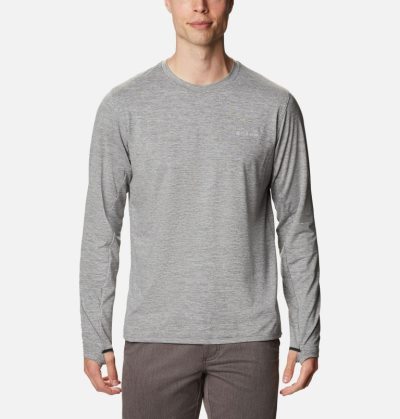 Camisetas Columbia Tech Trilha™ Long Sleeve Crew II Shirt Masculino Cinzentas Portugal | 157446-BKU0