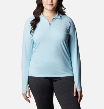 Tops Columbia Midweight Stretch Long Sleeve Half Zip Feminino Azuis Portugal | 172806-S5MC