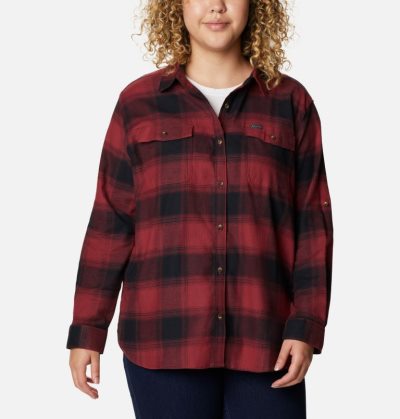 Tops Columbia Pine Street™ Stretch Flannel Feminino Vermelhas Portugal | 110373-UDNE