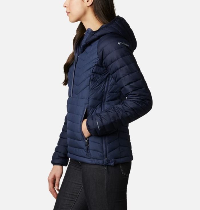 Anoraque Columbia Powder Lite™ Insulated Anoraque Feminino Azuis Escuro Portugal | 106305-G1ZF