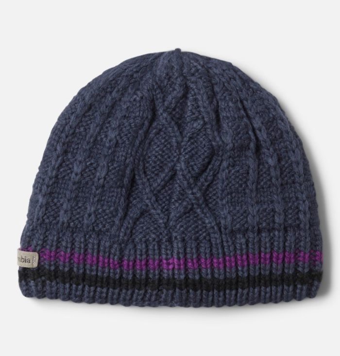 Gorros Columbia Cabled Cutie™ Beanie Criança Azuis Escuro Roxo Pretas Portugal | 116724-1JLJ