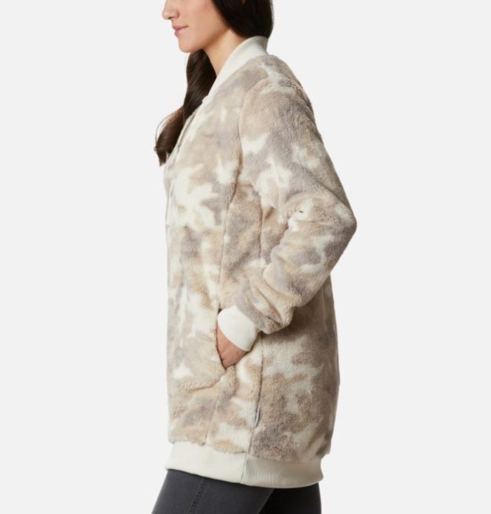 Jaqueta Bomber Columbia Bundle Up™ Printed Casaco De Lã Feminino Creme Camufladas Portugal | 108782-GHJM