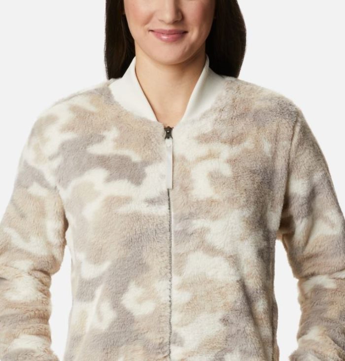 Jaqueta Bomber Columbia Bundle Up™ Printed Casaco De Lã Feminino Creme Camufladas Portugal | 108782-GHJM