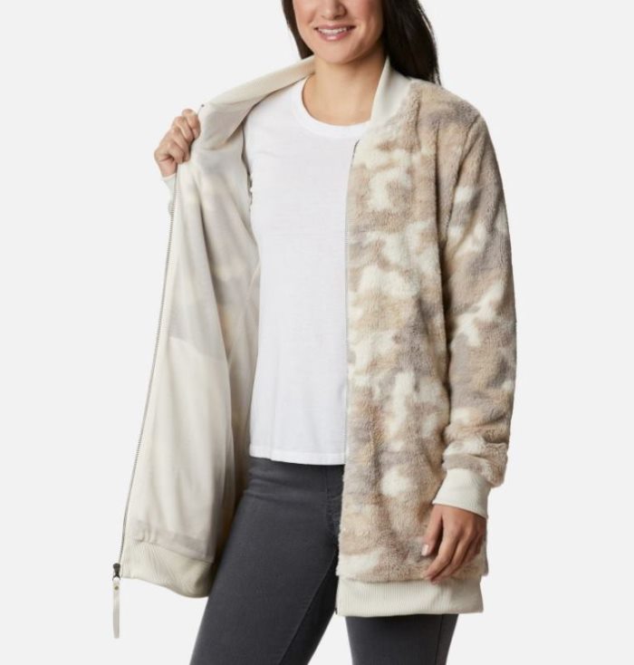 Jaqueta Bomber Columbia Bundle Up™ Printed Casaco De Lã Feminino Creme Camufladas Portugal | 108782-GHJM