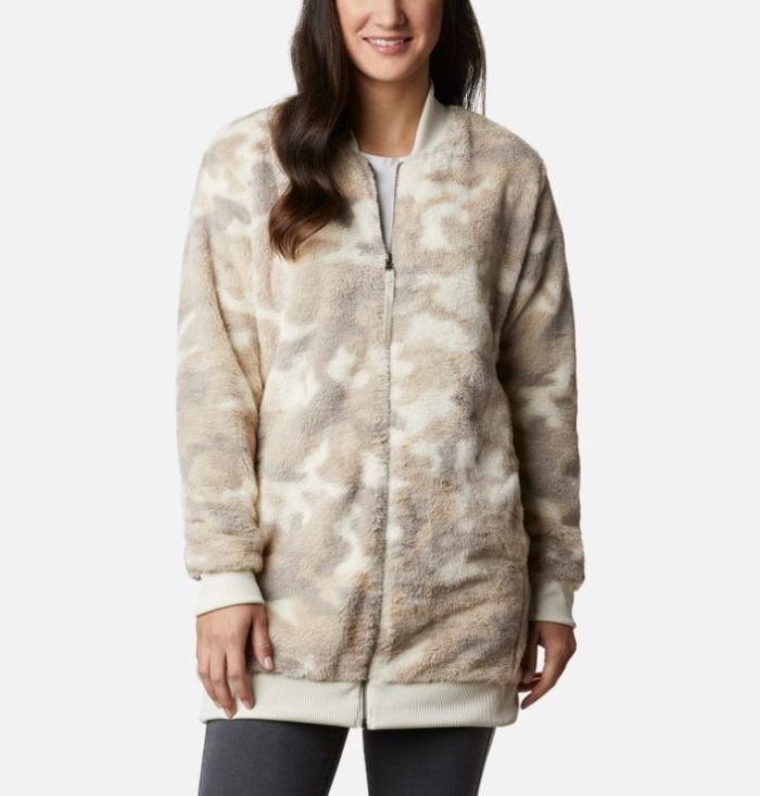 Jaqueta Bomber Columbia Bundle Up™ Printed Casaco De Lã Feminino Creme Camufladas Portugal | 151800-VSSY