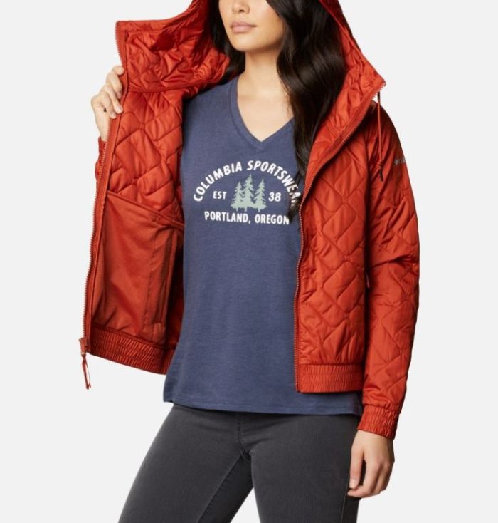 Jaqueta Bomber Columbia Sweet View™ Insulated Bomber Feminino Vermelhas Escuro Portugal | 121345-WIX0