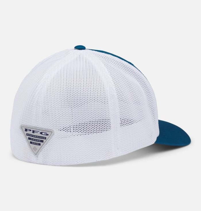 Boné Columbia PFG Mesh Fish Flag Ball Cap Feminino Azuis Branco Portugal | 186256-RWPY