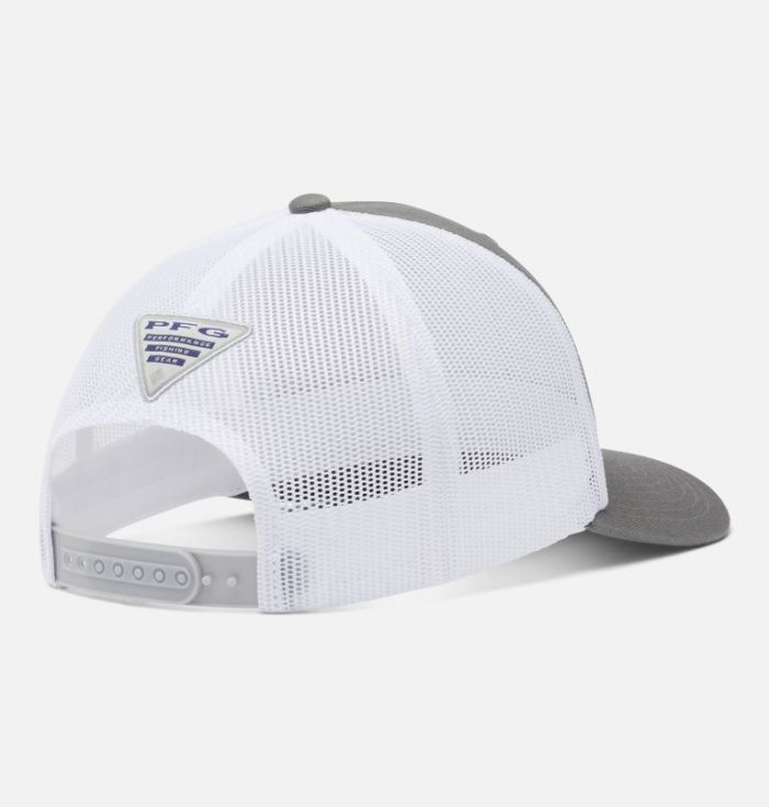 Boné Columbia PFG Mesh Snap Back™ Fish Flag Ballcap Masculino Cinzentas Branco Portugal | 135881-WKE0