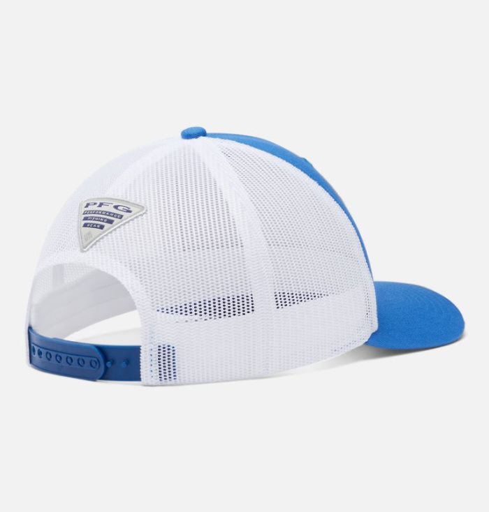 Boné Columbia PFG Mesh Snap Back™ Fish Flag Ballcap Masculino Azuis Branco Portugal | 143727-3N07