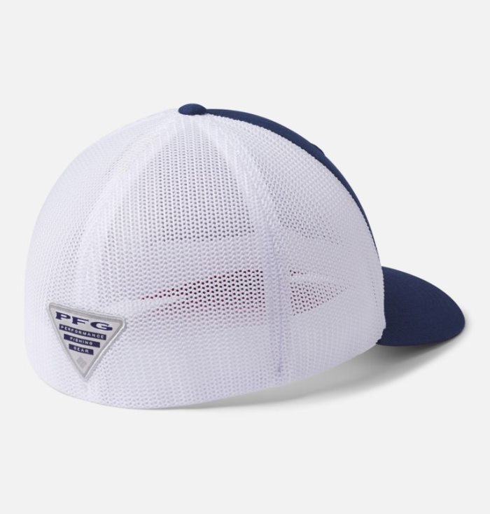 Boné Columbia PFG Mesh™ Ball Cap Feminino Azul Marinho Branco Vermelhas Portugal | 110887-ESRA