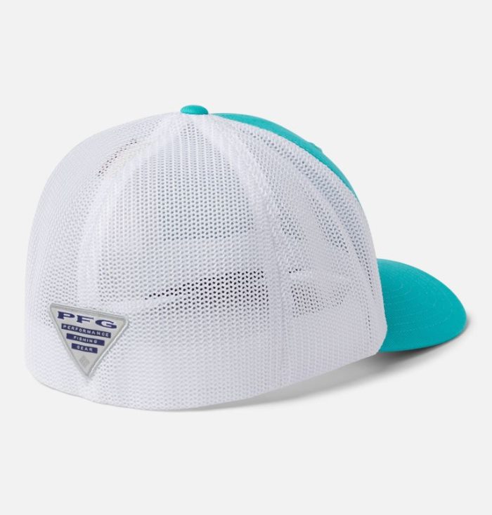 Boné Columbia PFG Mesh™ Ball Cap Feminino Luz Turquesa Branco Azul Marinho Portugal | 116402-IWEC