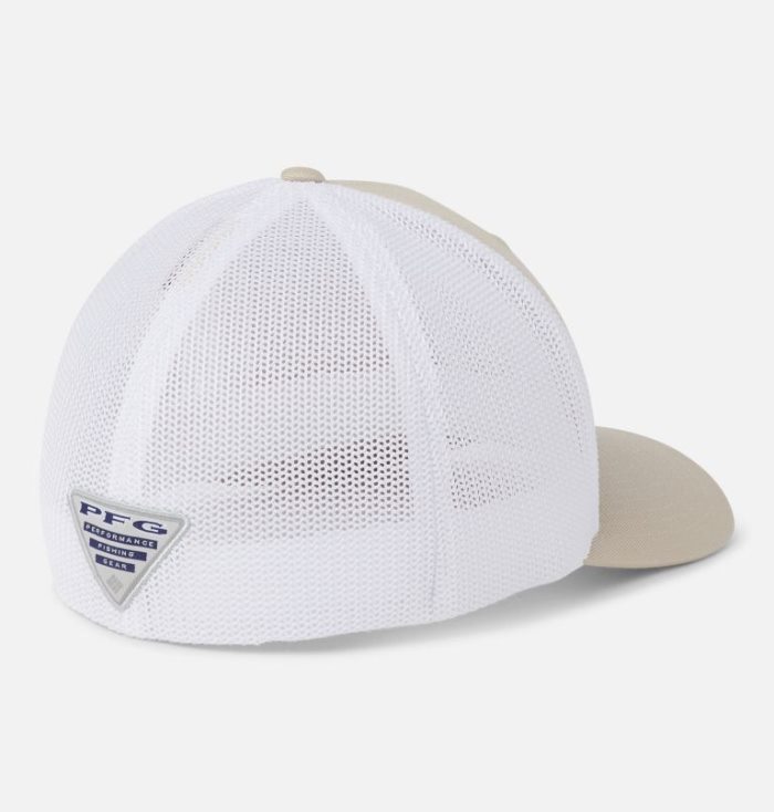 Boné Columbia PFG Mesh™ Ball Cap Feminino Bege Cinzentas Escuro Branco Portugal | 198072-KPM4