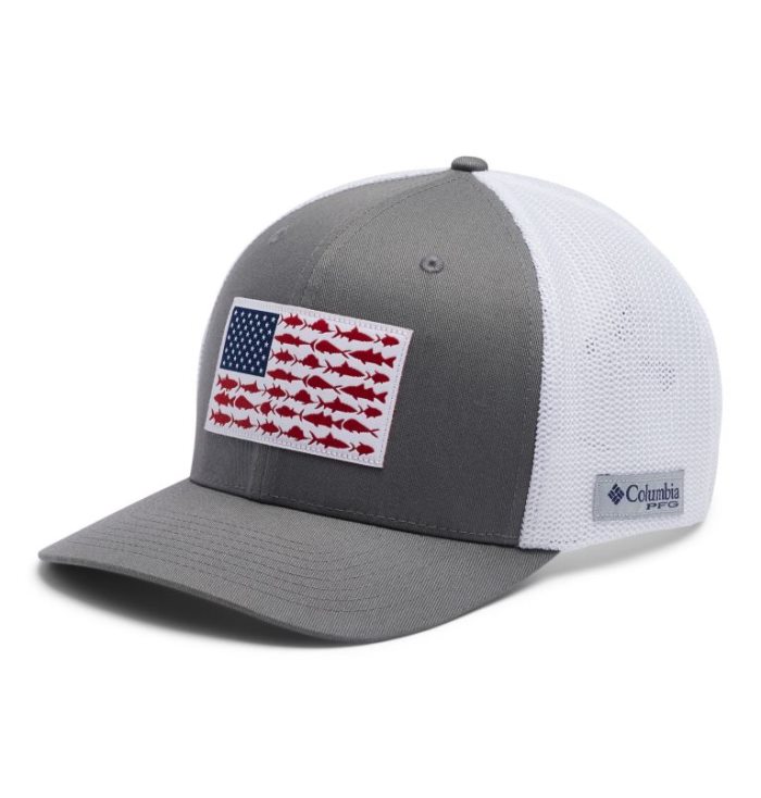 Boné Columbia PFG Mesh™ Ball Cap XXL Masculino Cinzentas Branco Portugal | 170008-NQYH