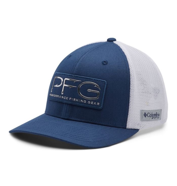 Boné Columbia PFG Mesh™ Hooks Ball Cap Masculino Azul Marinho Prateadas Portugal | 193092-GVBH