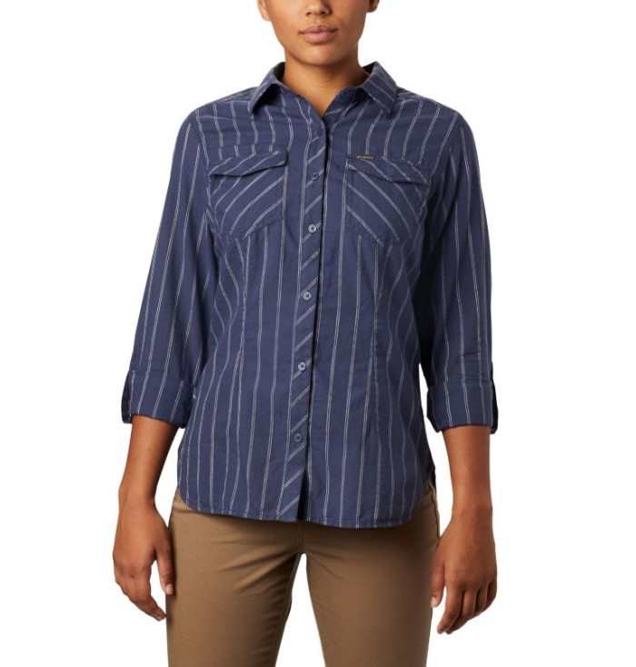 Camisas De Botões Columbia Camp Henry™ II Long Sleeve Shirt Feminino Azuis Escuro Portugal | 115453-JD3D