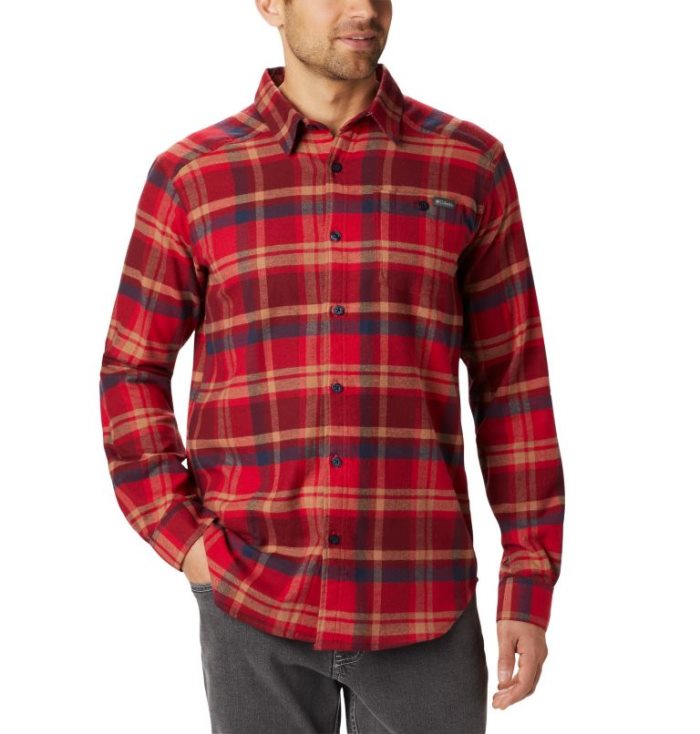 Camisas De Botões Columbia Cornell Woods™ Flannel Long Sleeve Shirt Masculino Vermelhas Portugal | 141896-WM9H