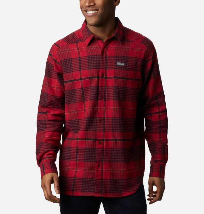 Camisas De Botões Columbia Cornell Woods™ Flannel Long Sleeve Shirt Masculino Vermelhas Portugal | 194490-FHZG