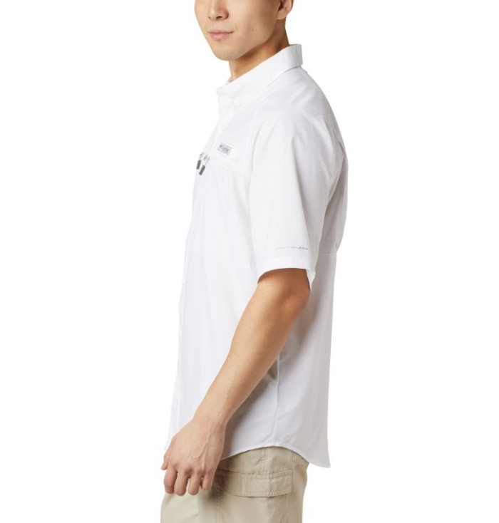 Camisas De Botões Columbia PFG Terminal Tackle™ Curta Sleeve Woven Shirt Masculino Branco Portugal | 116742-RML6