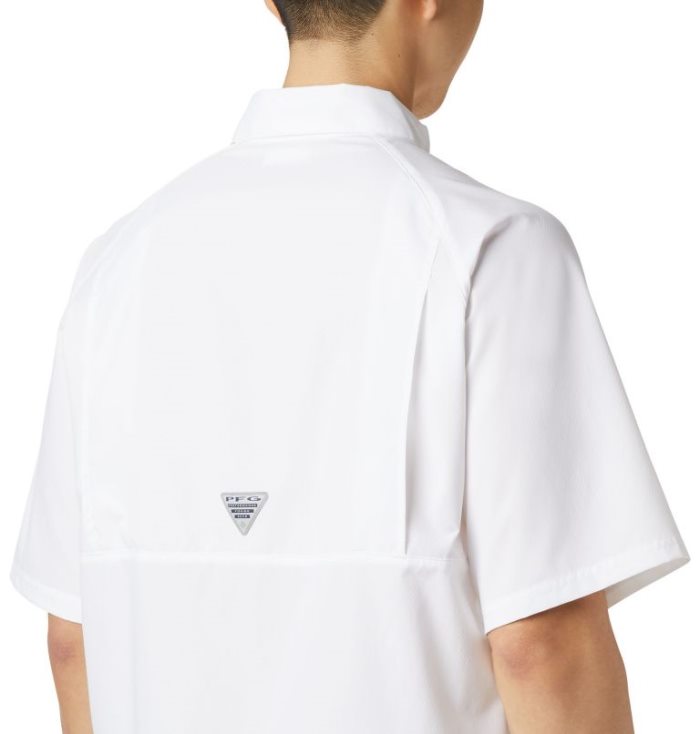 Camisas De Botões Columbia PFG Terminal Tackle™ Curta Sleeve Woven Shirt Masculino Branco Portugal | 116742-RML6