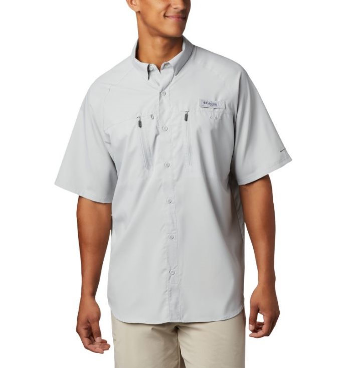 Camisas De Botões Columbia PFG Terminal Tackle™ Curta Sleeve Woven Shirt Masculino Cinzentas Portugal | 170864-MIOB