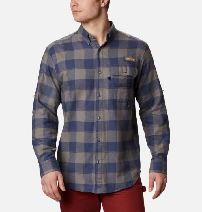 Camisas De Botões Columbia PHG Sharptail™ Flannel Masculino Azuis Escuro Portugal | 145138-5WW2