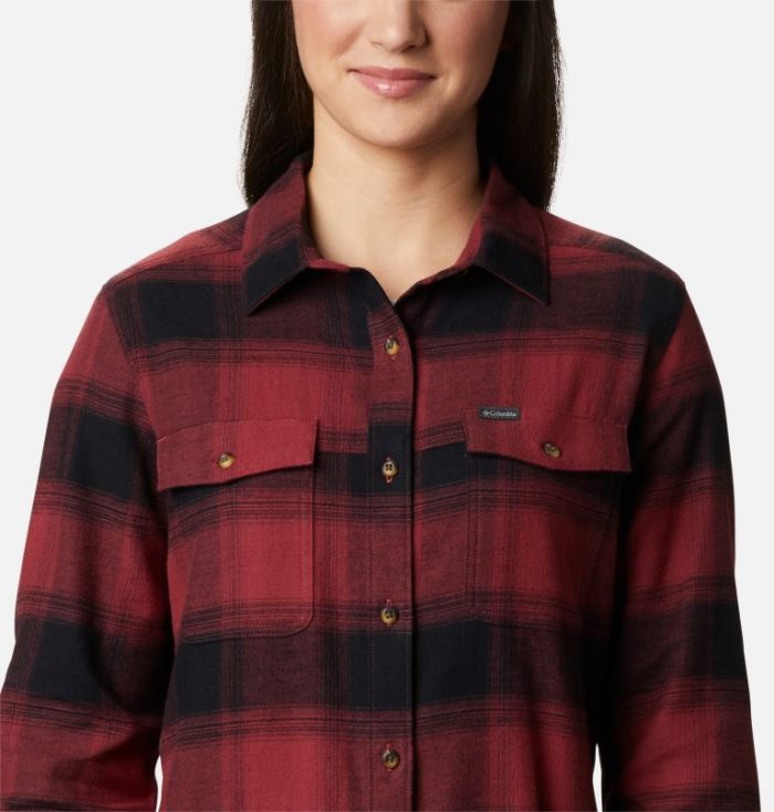 Camisas De Botões Columbia Pine Street™ Stretch Flannel Feminino Vermelhas Portugal | 107621-RFT9