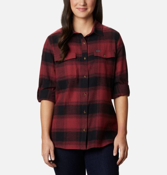 Camisas De Botões Columbia Pine Street™ Stretch Flannel Feminino Vermelhas Portugal | 107621-RFT9