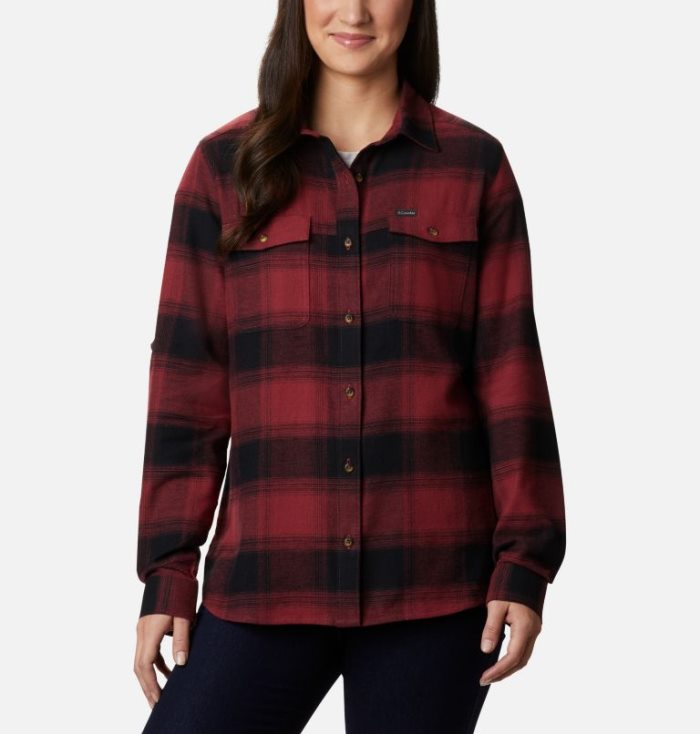 Camisas De Botões Columbia Pine Street™ Stretch Flannel Feminino Vermelhas Portugal | 107621-RFT9