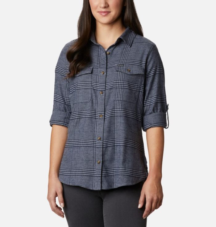 Camisas De Botões Columbia Pine Street™ Stretch Flannel Feminino Cinzentas Portugal | 142980-9NQI