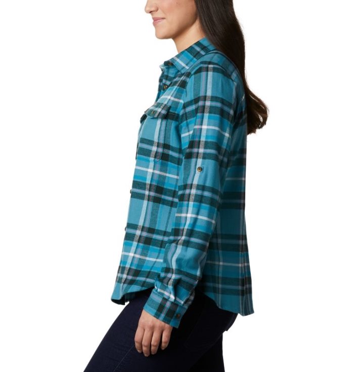 Camisas De Botões Columbia Pine Street™ Stretch Flannel Feminino Azuis Multicoloridas Portugal | 166552-T958