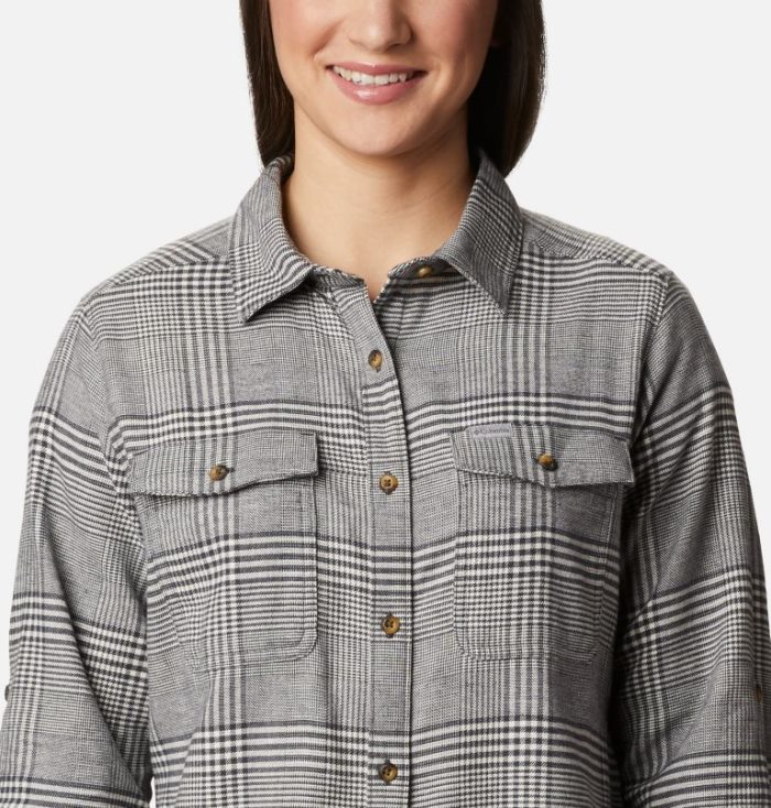 Camisas De Botões Columbia Pine Street™ Stretch Flannel Feminino Creme Portugal | 189121-CXLU