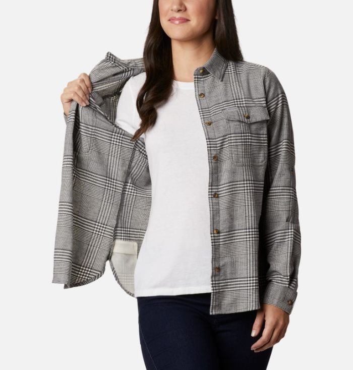 Camisas De Botões Columbia Pine Street™ Stretch Flannel Feminino Creme Portugal | 189121-CXLU