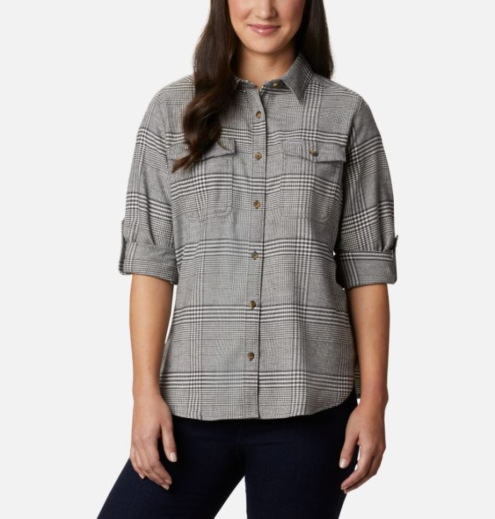 Camisas De Botões Columbia Pine Street™ Stretch Flannel Feminino Creme Portugal | 189121-CXLU