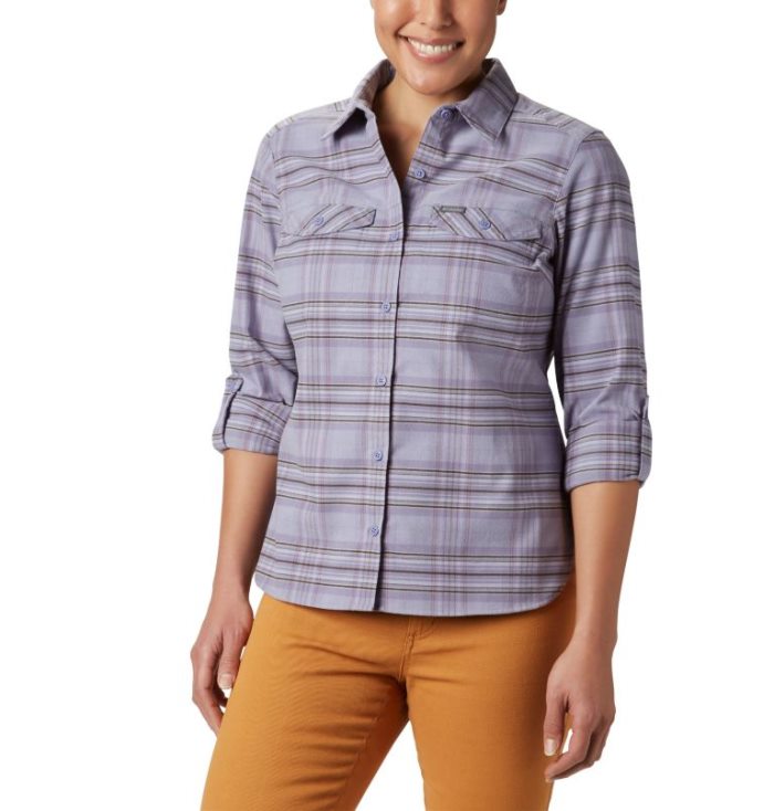 Camisas De Botões Columbia Silver Ridge™ Long Sleeve Flannel Top Feminino Roxo Portugal | 175952-EFAX