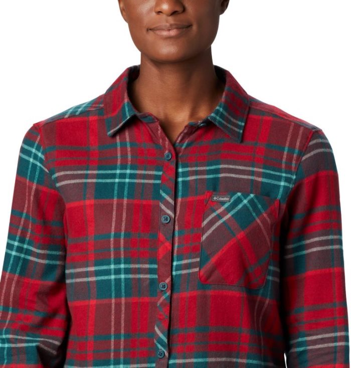 Camisas De Botões Columbia Simply Put™ II Flannel Shirt Feminino Verdes Escuro Multicoloridas Portugal | 122781-SMBM