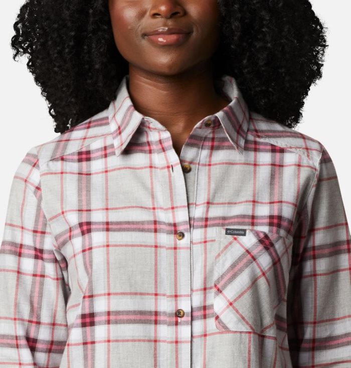 Camisas De Botões Columbia Sunday Summit™ Plaid Túnica Feminino Vermelhas Portugal | 110905-U9WZ