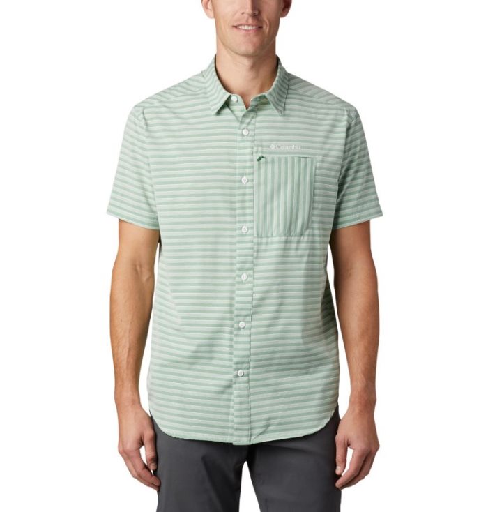 Camisas De Botões Columbia Twisted Creek™ II Curta Sleeve Shirt Masculino Verdes Portugal | 127406-O7R2