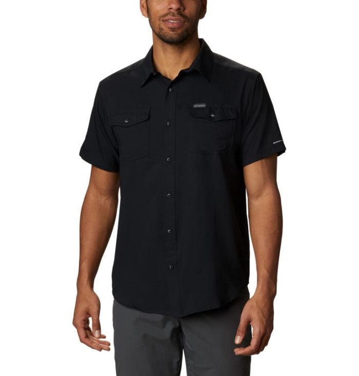 Camisas De Botões Columbia Utilizer™ II Solid Curta Sleeve Shirt Masculino Pretas Portugal | 131339-1TLJ