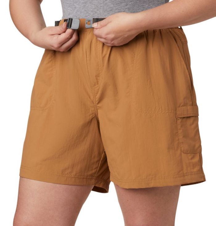 Calções Columbia Sandy River™ Cargo Shorts Feminino Luz Marrom Portugal | 150355-XXYC