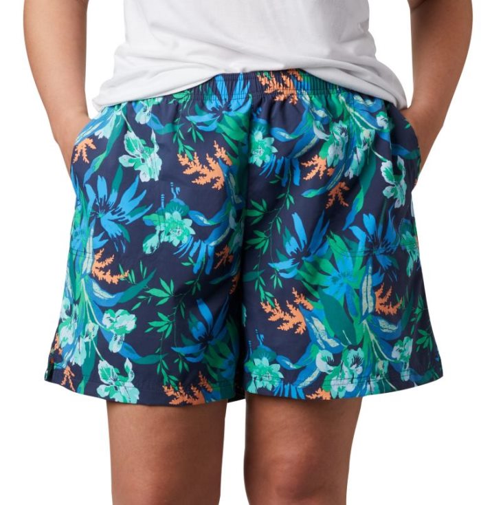 Calções Columbia Sandy River™ II Printed Shorts Feminino Azuis Escuro Portugal | 160324-J0XQ