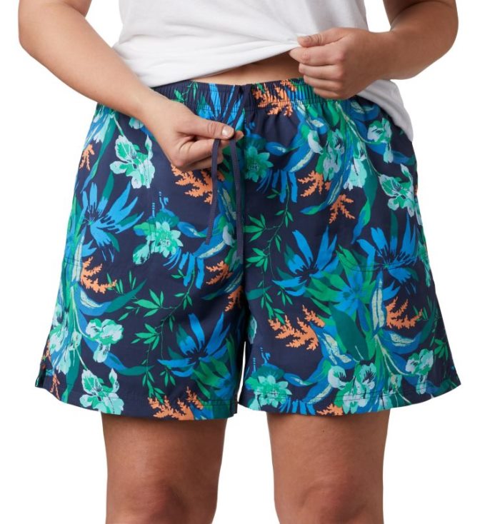 Calções Columbia Sandy River™ II Printed Shorts Feminino Azuis Escuro Portugal | 160324-J0XQ