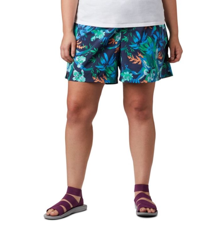 Calções Columbia Sandy River™ II Printed Shorts Feminino Azuis Escuro Portugal | 160324-J0XQ