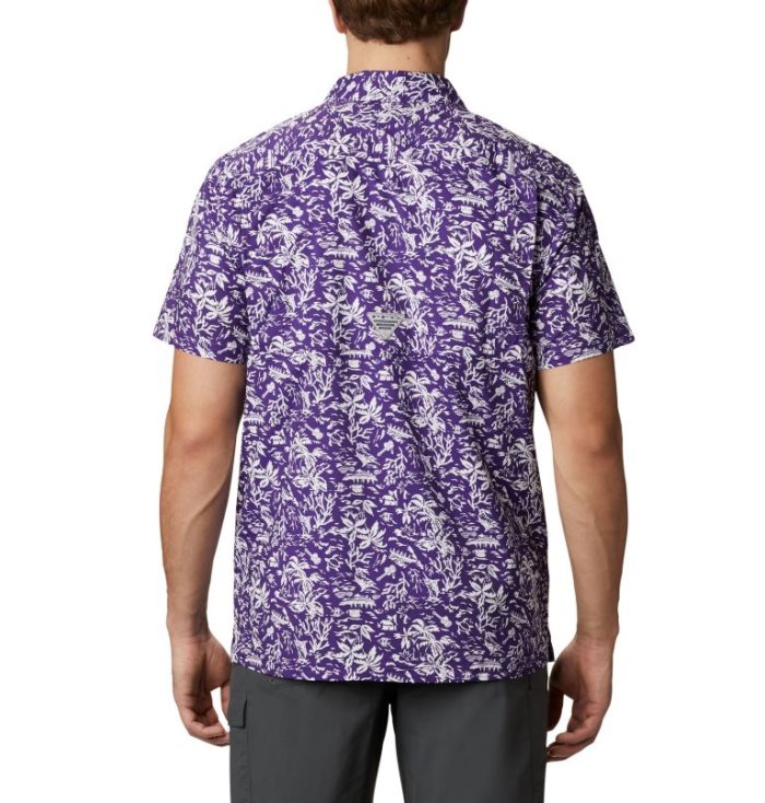 Camisas Columbia Collegiate PFG Super Slack Tide™ Shirt Masculino Roxo Portugal | 119292-2HI5