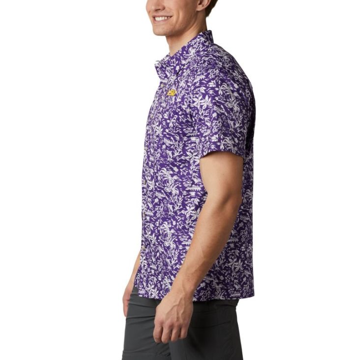 Camisas Columbia Collegiate PFG Super Slack Tide™ Shirt Masculino Roxo Portugal | 119292-2HI5