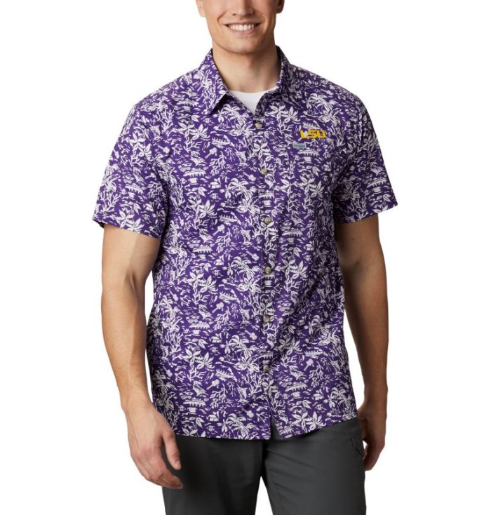 Camisas Columbia Collegiate PFG Super Slack Tide™ Shirt Masculino Roxo Portugal | 119292-2HI5