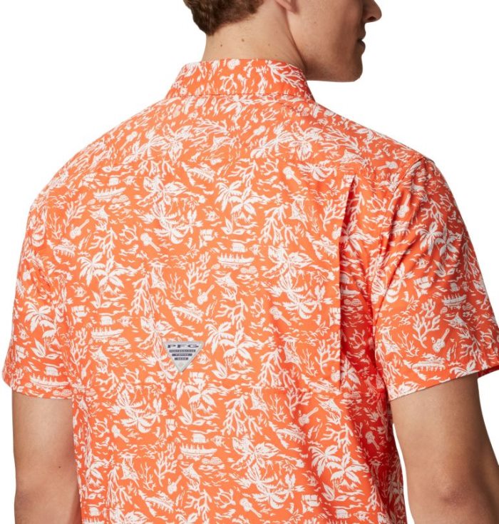 Camisas Columbia Collegiate PFG Super Slack Tide™ Shirt Masculino Laranja Portugal | 180735-5ZT3