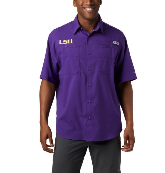 Camisas Columbia Collegiate PFG Tamiami™ Curta Sleeve Shirt Masculino Roxo Portugal | 107548-N3FJ