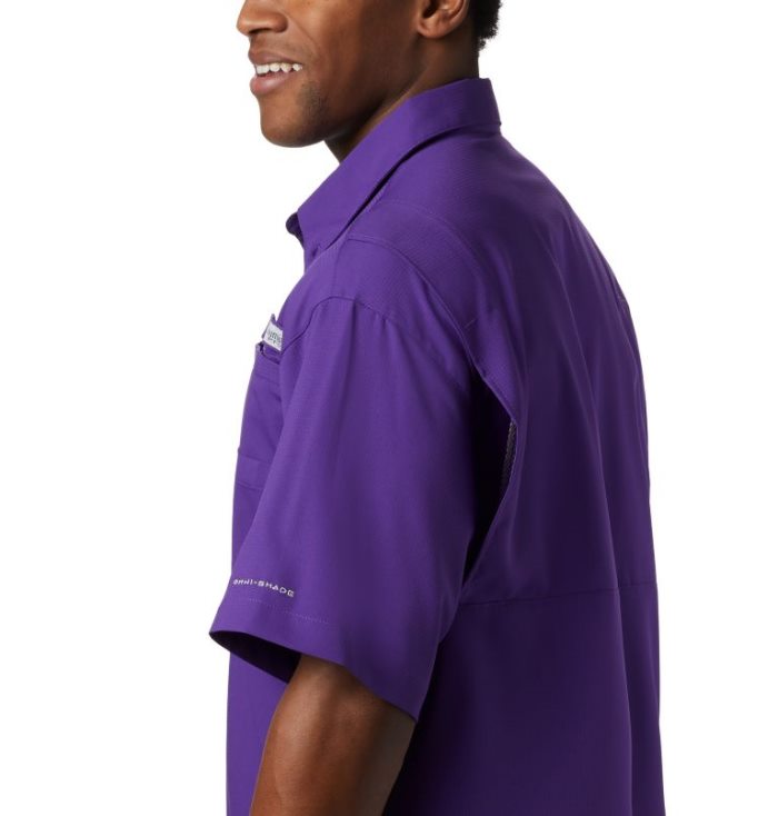 Camisas Columbia Collegiate PFG Tamiami™ Curta Sleeve Shirt Masculino Roxo Portugal | 190862-WACO